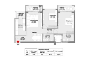 2 BHK Floor Plan